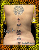 alchemical backpiece tattoo by Pat Fish