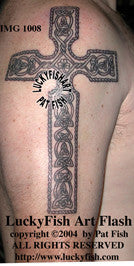 Luck O' The Irish Cross Celtic Tattoo Design 1