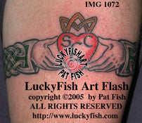 Family Claddagh Band Celtic Tattoo Design 1