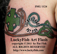 Cat Cross Band Celtic Tattoo Design 1