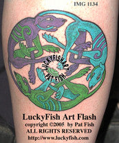 Wolfhound Wheel Celtic Tattoo Design 1