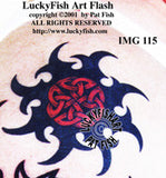 Mystic River Whirling Sun Celtic Tattoo Design 