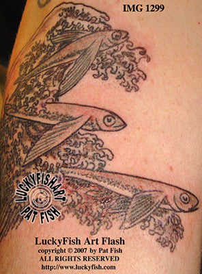 Flying Fish Tattoo Design