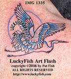 Moon Heron Tattoo Design 1