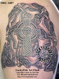 Whirlpooling Wolfhounds Celtic Tattoo Design 5