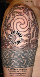 Whirlpooling Wolfhounds Celtic Tattoo Design 1