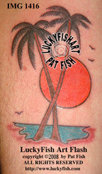 Palm Sunset Tattoo Design 1