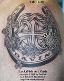 Lucky Father Celtic Horse Shoe Tattoo Design 