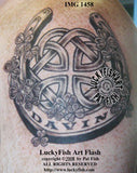 Lucky Father Celtic Horse Shoe Tattoo Design