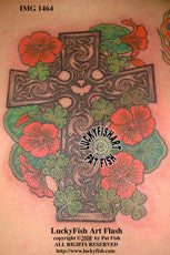 Nasturtium Cross Celtic Tattoo Design 1