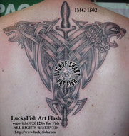 Wolf Lion Brothers Celtic Tattoo Design 1