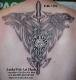 Wolf Lion Brothers Celtic Tattoo Design 1