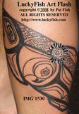 Leaping Salmon Pictish Indian Tattoo Design 2