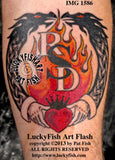 Dragon Fire Claddagh Celtic Tattoo Design 