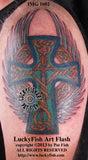 Warrior Archangel Cross Celtic Tattoo Design 