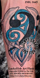 Bass Clef Dolphins Celtic Music Tattoo Design 1