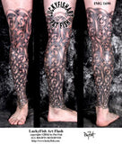 Celtic Long Warrior Leg Tattoo Design 