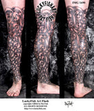 Celtic Long Warrior Leg Tattoo Design