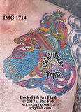 Celtic Chest Peacock-Lion-Eel Tattoo Design
