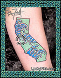 Surf Tattoo with California Surf Design