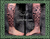 Celtic Dragon Serpent Leg Tattoo Design 3