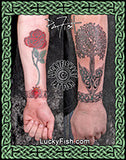 Long Stem Rose Forearm Tattoo Design