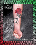 Long Stem Rose Classic Tattoo Design