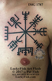 Neo-Nordic Viking Vegvisir Tattoo Design