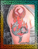Dragon Phoenix Duel Tattoo Design 2