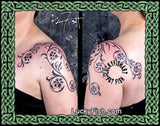Floral Tapestry Tribal Style Tattoo Design