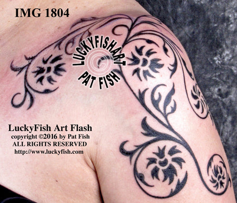 Floral Tapestry Tribal Tattoo Design