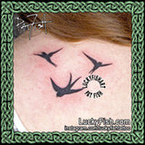 Swallows Dancing Tattoo Design