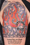 Flaming Knotwork Half-sleeve Celtic Tattoo Design