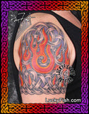 Knotwork Flaming Half-sleeve Celtic Tattoo Design
