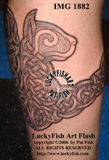 Crow Cat Spirit Band Celtic Tattoo Design