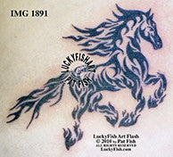 Flame Horse Tattoo Design
