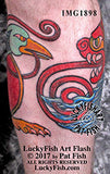 Celtic Lion and Peacock Intertwined Tattoo Design