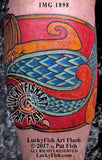 Celtic Lion and Peacock Intertwined Knot Tattoo Design