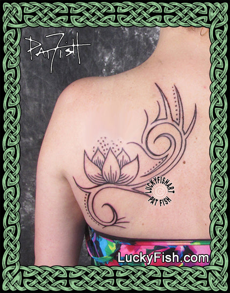 lotus flower tattoo outline