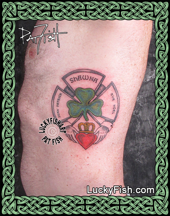 Fireman's Family Claddagh Tattoo Design