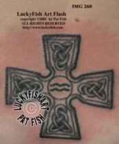 Aquarian Age Cross Celtic Tattoo Design 1