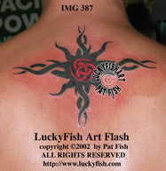 Warrior Sun Tribal Tattoo Design 1