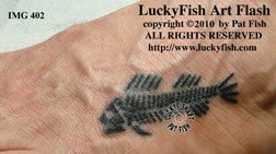 Bone Fish Tattoo with Skeletal Fish Design