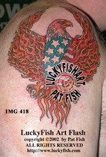 American Phoenix Patriotic Tattoo Design 1