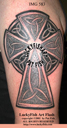 Radiant Cross Celtic Tattoo Design 1