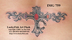 Family Jewels Cross Tattoo Design 1