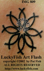 Ichthus Sun Christian Tattoo Design 1