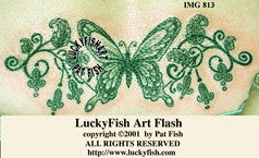 Butterfly and Fuchsia Tattoo Design 1