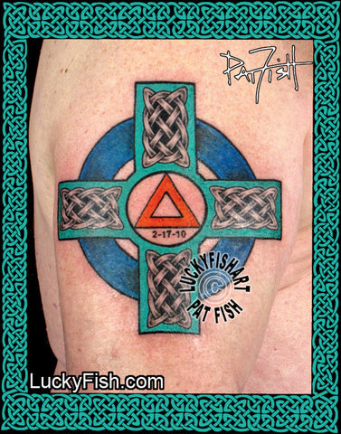 Recovery Cross Celtic Alcholics Anonymous Tattoo Design