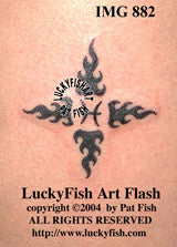 Flaming Pisces Glyph Tattoo Design 1